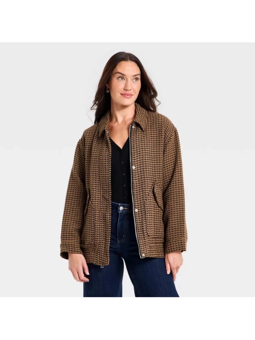 Universal Thread Brown Houndstooth Utility Jacket